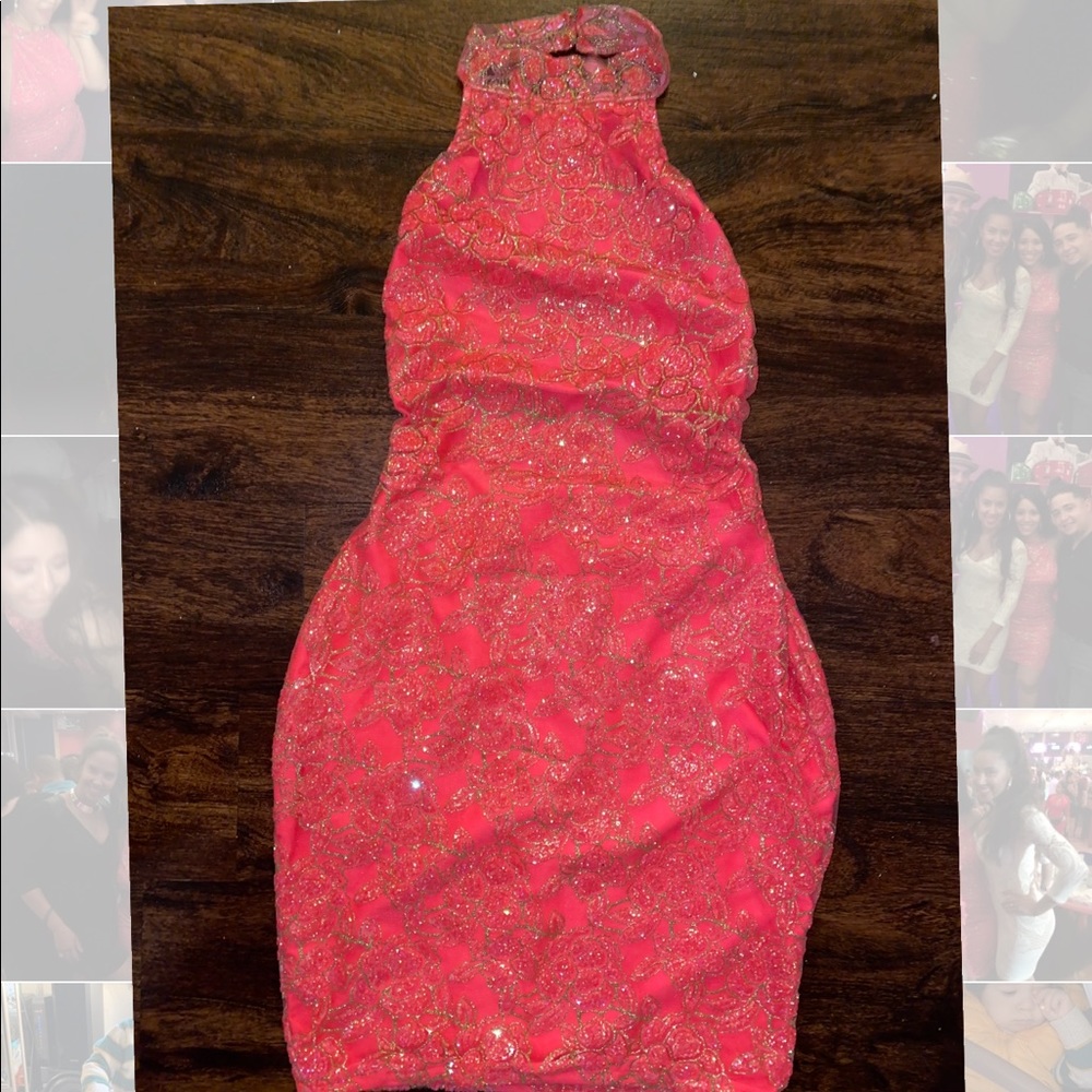 Pink and gold glitter custom made dress